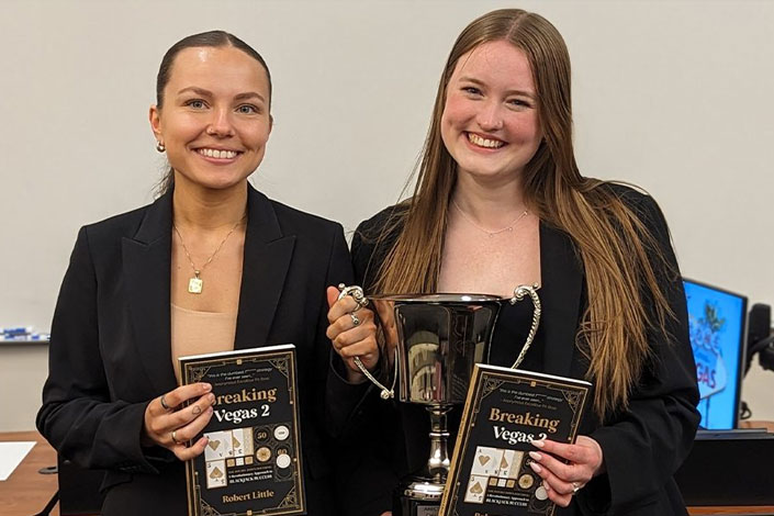 Third-year Hofstra Law students Dorothy Caccioppoli and Julia Feron won the 2024 Amicus Cup Trial Competition against Baylor University School of Law in Las Vegas, Nevada.