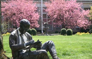 Statue on the ground of the law school 