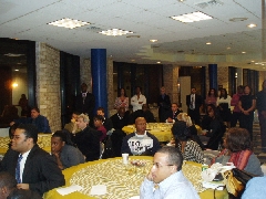 Students attending the judicial roundtable