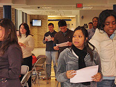 1L students listening to instructions
