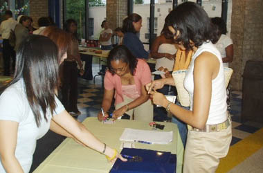 New student registration before the program begins