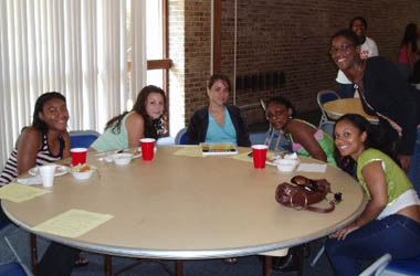 New students mingle with current students