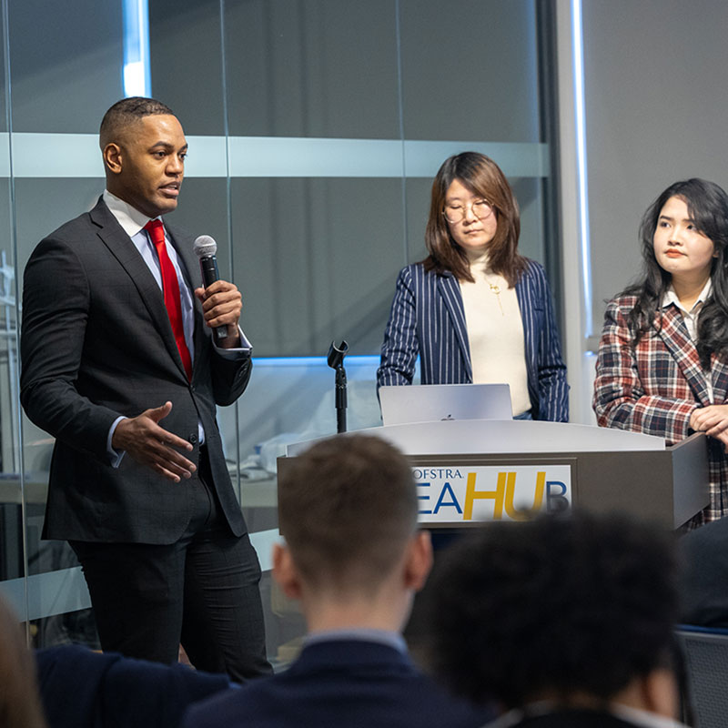 Law Students presenting at the Idea Hub