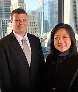 Law Alumni with a Student at their New York City Office