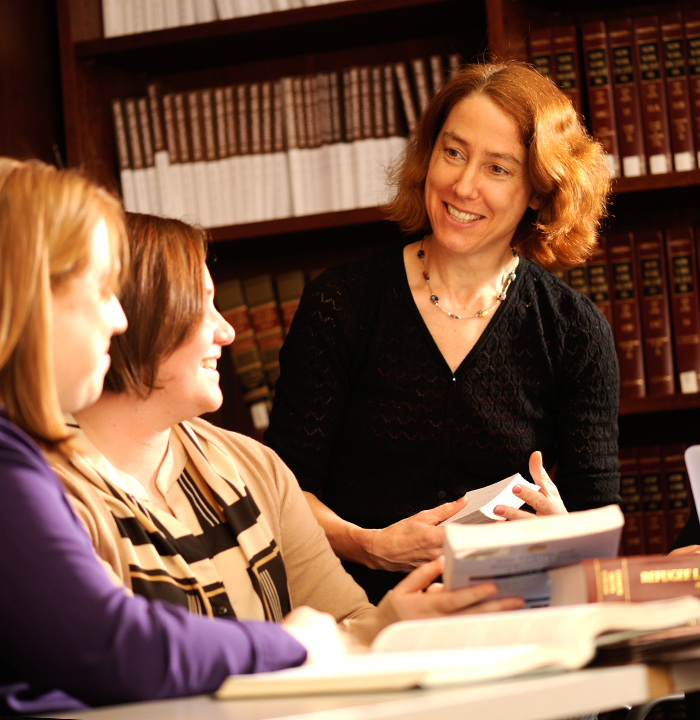 Professor Lauris Wren Meeting With Two Law Students
