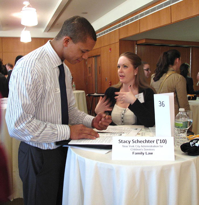 Law Student and Alumni at an Event