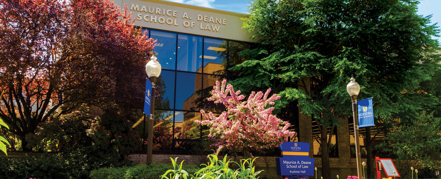An Outdoor Photo of the Maurice A. Deane School of Law at Hofstra University 