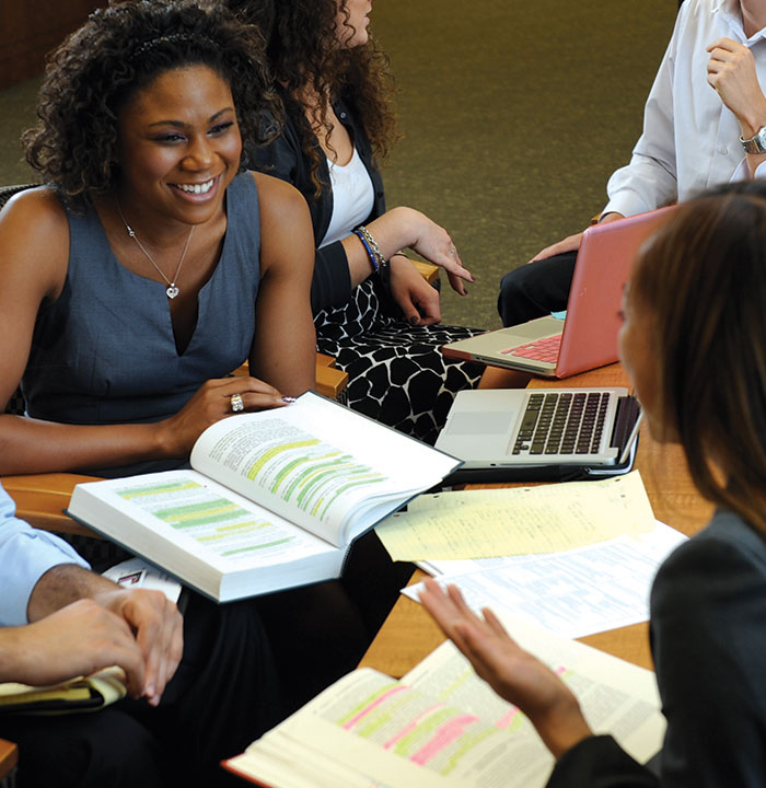 Students Studying Together in the Law Library