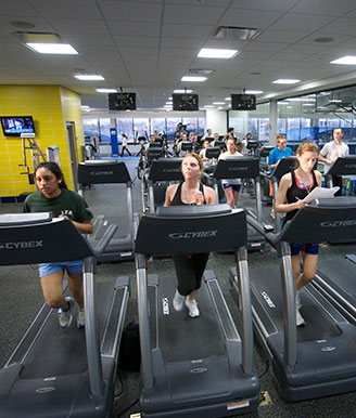 Students Exercising in the Recreation Center
