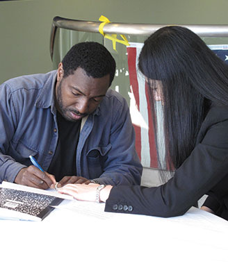 Student Assisting a Veteran