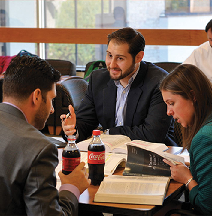 Student Studying in the Law Library