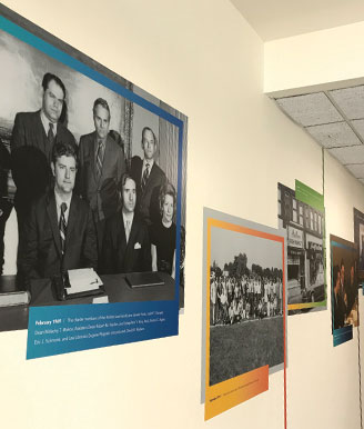 Photo of a Wall Mural inside the law school. 