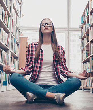 Student Meditating