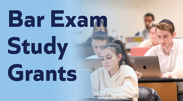 Bar Exam Study Grants, photo of students studying in a classroom.