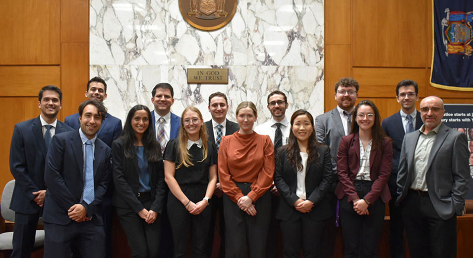 Hofstra medical students participating in the 2023 Medical-Legal Trial Competition.