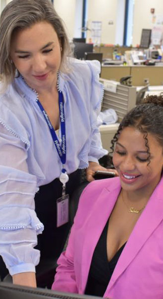 Student and Administrator Working Together